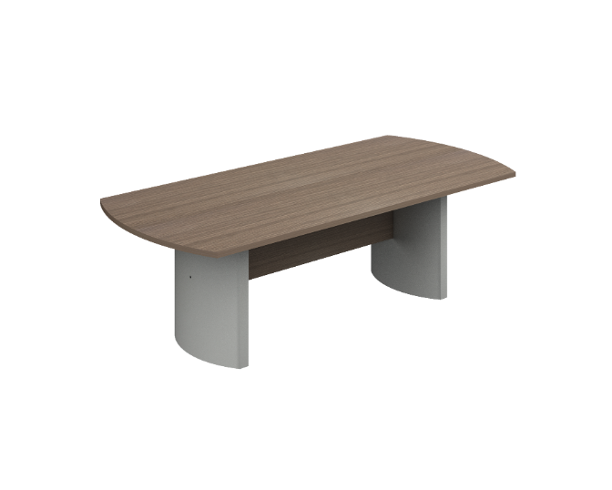 Boat shaped conference table D bases 96 x 44 x 30" Prime