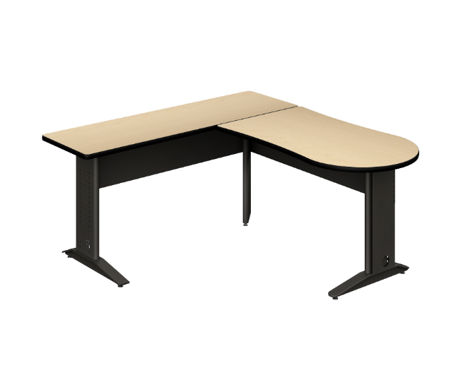 [GAK170MM3M28BP04PL00] Conjunto Peninsular Analista 28MM 170 x 160 x 75 cm 3MM Cyber (Cherry, En Polvo Negro)