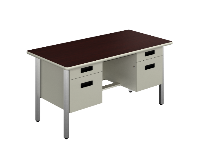 [GAO220150BP04LL02] Escritorio 4 Gavetas 150 x 75 x 75 cm Concord (Cherry, Beige)