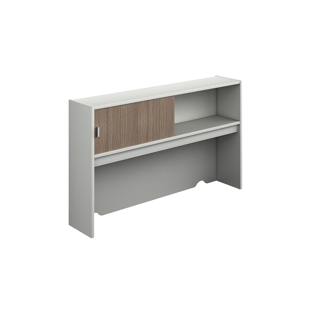 [GBR477180BP30BP10] Open hutch with one slide door 70 x 14 x 42" Prime (Oxford, Baja Presion Silver)