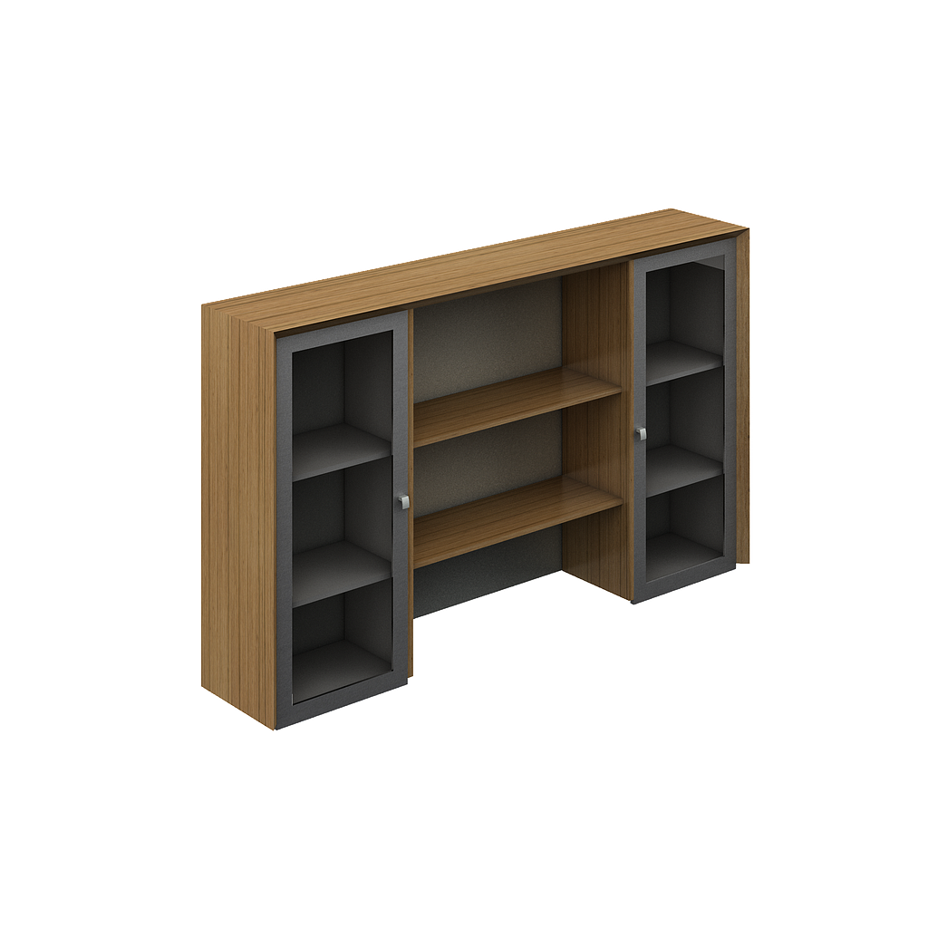 [GCC470180CVCN19] 2-Door (glass) hutch 71 x 15.5 x 41" Contempo (Silver Apricot)