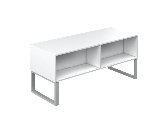 [GAM465150AP16PL00] Librero Abierto Doble 150 x 60 x 35 cm p/Mesa Multiusuarios AP (Cherry Walnut, En Polvo Negro)