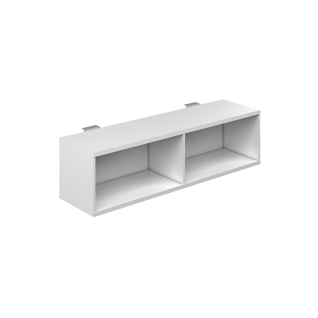 [GAM467150AP16PL00] Librero Abierto Suspendido Bajo Cub. 150 x 40 x 40 cm p/Mesa Multi AP (Cherry Walnut, En Polvo Negro)