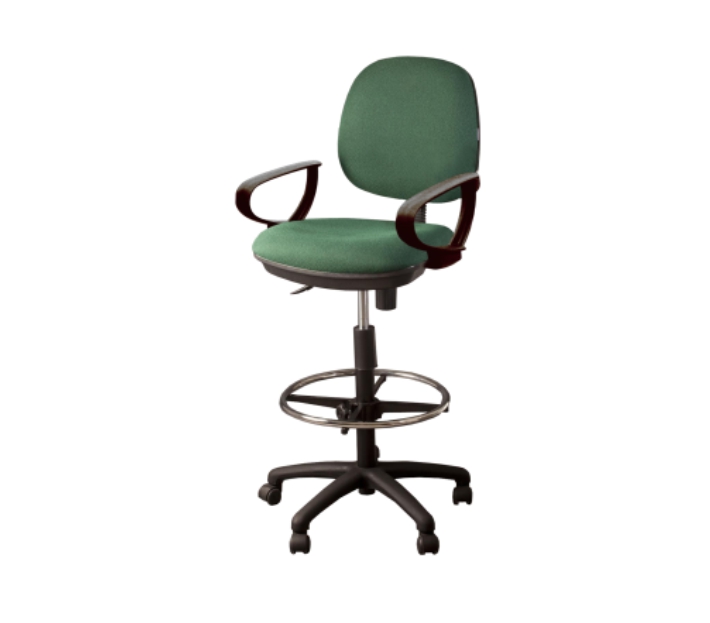 Silla Cajero c/Brazos Polipro Base Plastica c/Ruedas Comfort