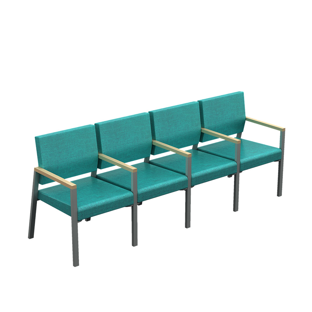 Silla Recepcion Cuadruple 220 x 60 x 85 cm Seti