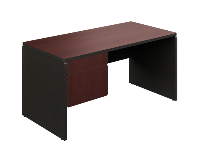 Single pedestal desk 48 x 30 x 30" Spazio