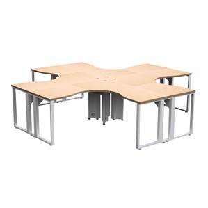 4 User laminate station (Metal Leg) 120 x 141.5 x 30" Urban